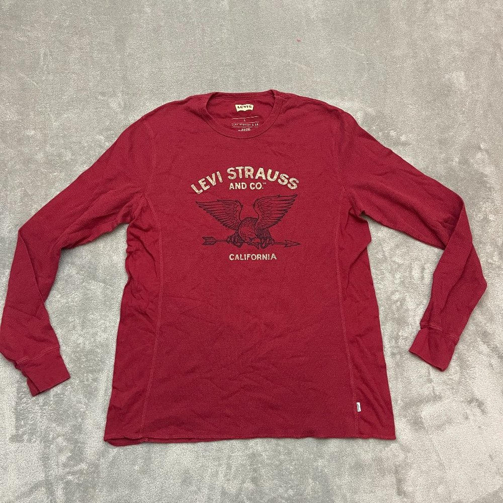 Levi Strauss & Co. 'CALIFORNIA' Crew Neck Waffle Stitch Red Large